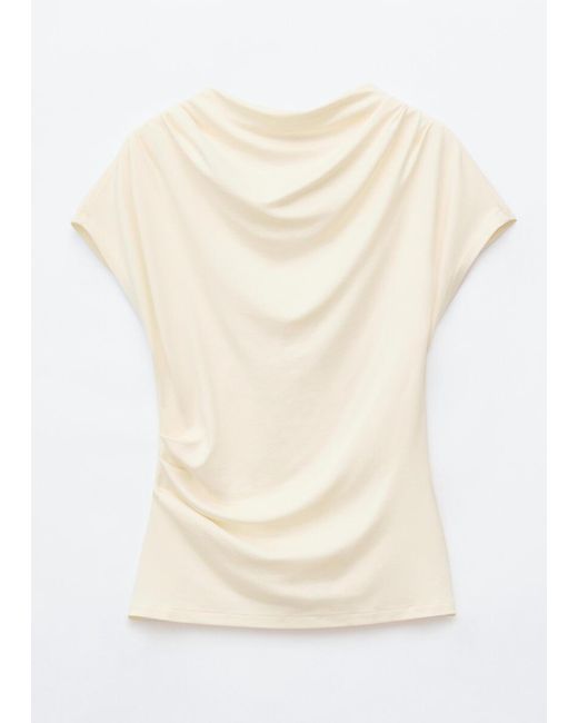& Other Stories Natural Draped Cowl-Neck Top