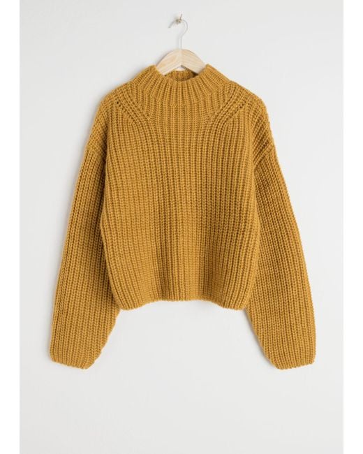 & Other Stories Yellow Oversized Chunky Knit Sweater