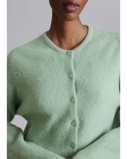 & Other Stories Green Knitted Cardigan