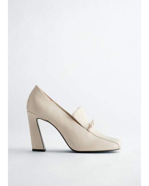 & Other Stories Brown Leather Loafer Pumps