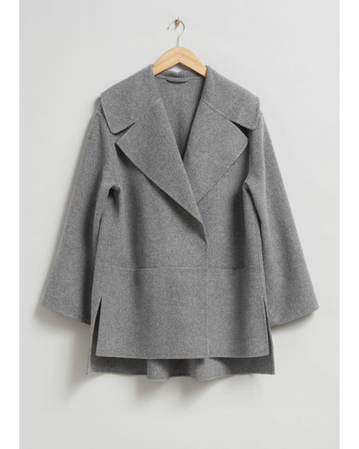 & Other Stories Gray Single-breasted Wool Jacket