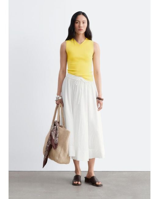 & Other Stories Yellow Sleeveless V-Neck Knitted Top