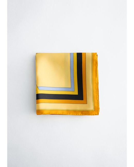 & Other Stories Yellow Printed Silk Scarf