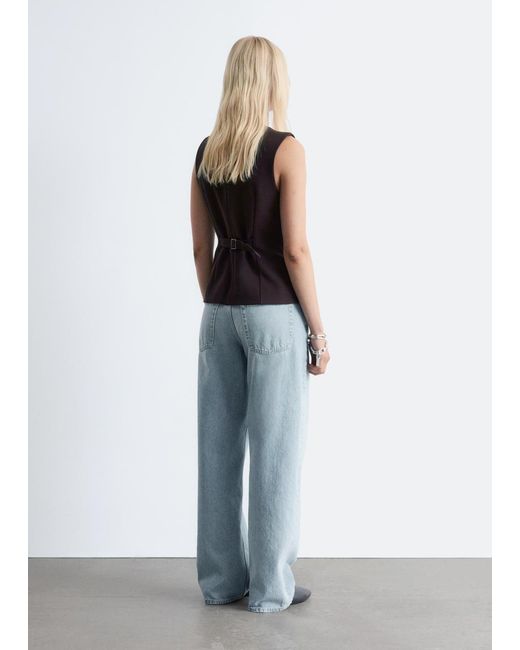 & Other Stories Brown Tailored Vest