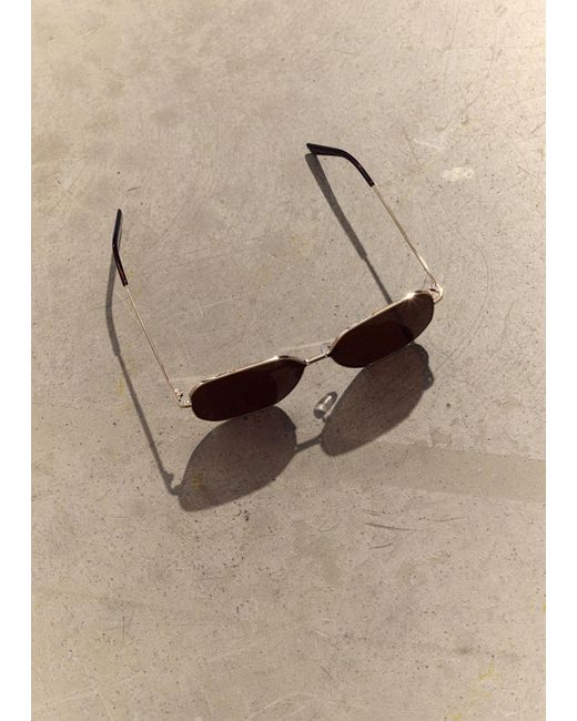 & Other Stories Brown Oversized-Sonnenbrille Mit Metallgestell
