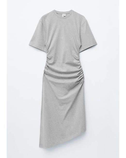 & Other Stories White Asymmetric Midi T-Shirt Dress