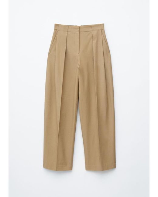 & Other Stories White Pleated Barrel-Leg Trousers