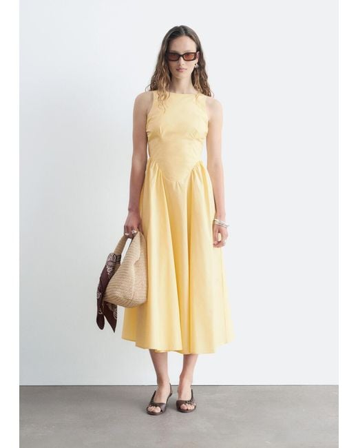 & Other Stories White Tie-Back Midi Dress