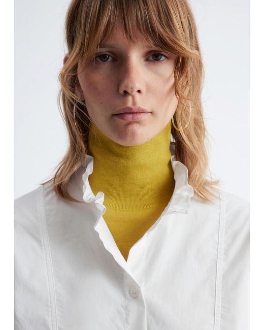 Chemise Longue En Coton À Col Montant & Other Stories en coloris White