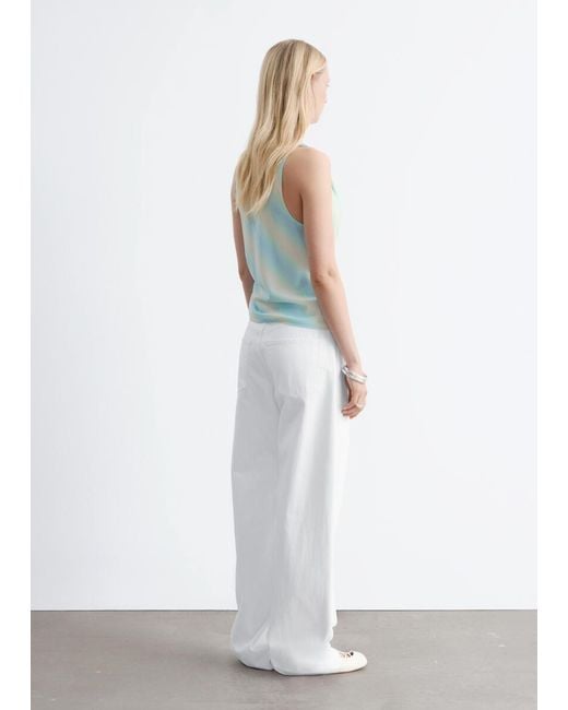 & Other Stories Blue Cowl-Neck Drawstring Top