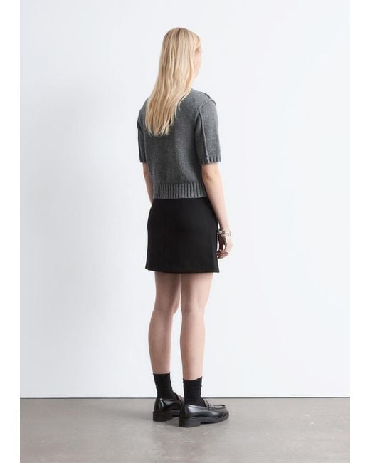 & Other Stories Black A-Line Mini Skirt