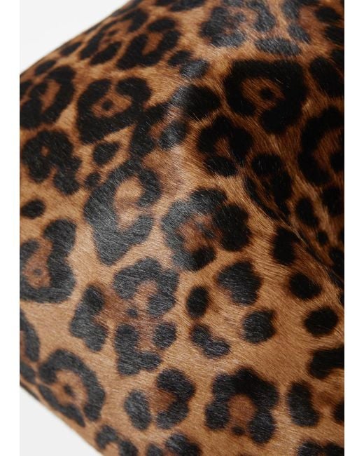 & Other Stories Brown Leopard-Print Leather Tote Bag