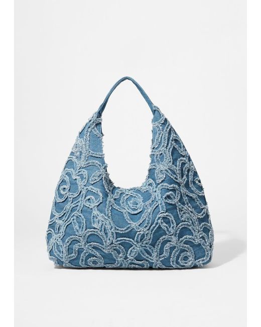 & Other Stories Blue Small Appliquéd Denim Bag