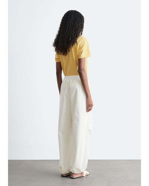 & Other Stories Yellow Cotton Crew-Neck T-Shirt