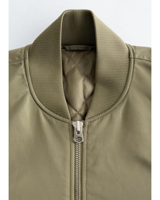 & Other Stories Blue Long Bomber Jacket