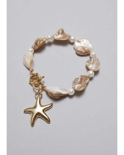 & Other Stories Metallic Starfish Shell Bracelet