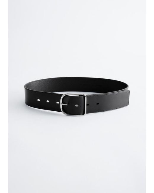 & Other Stories Black Classic Leather Belt