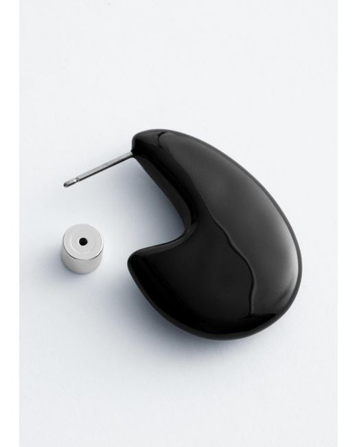 & Other Stories Black Chunky Droplet Earrings
