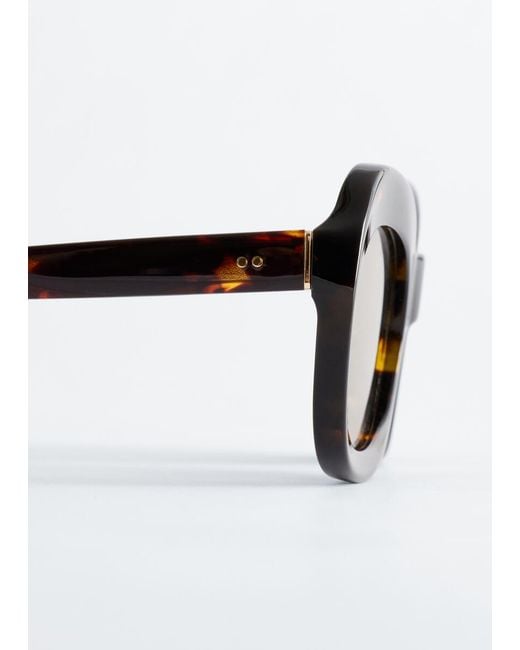 & Other Stories Black Oval Cat-Eye Sunglasses