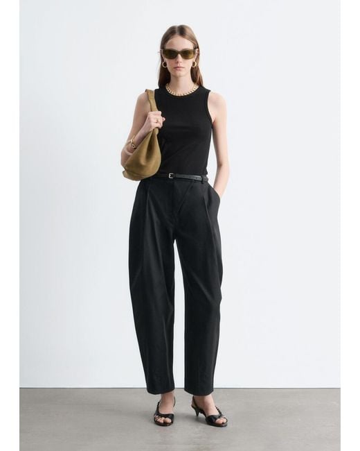 & Other Stories Black Fitted Tank Top