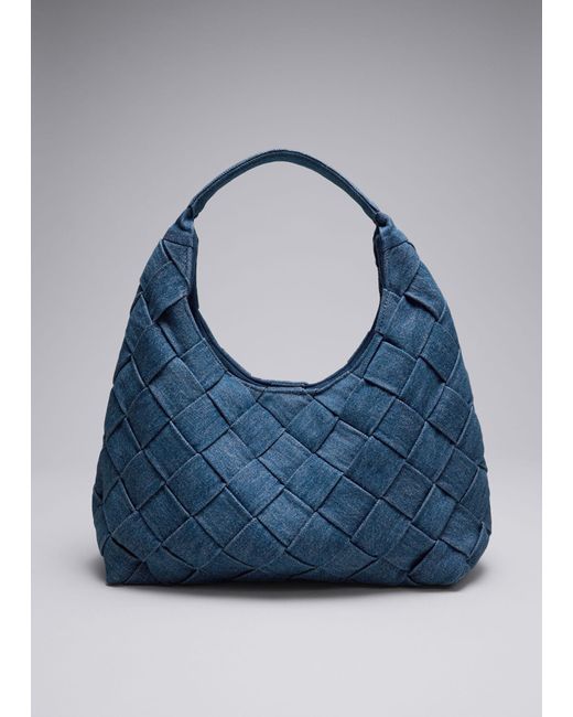 & Other Stories Blue Braided Denim Tote