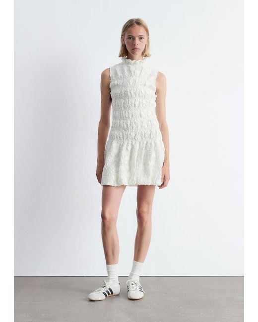 & Other Stories White Smock Mini Dress