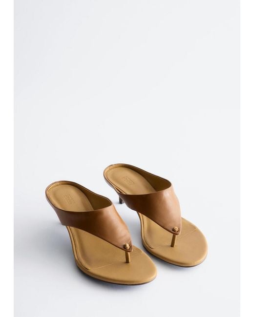 & Other Stories Brown Leather Kitten Heels