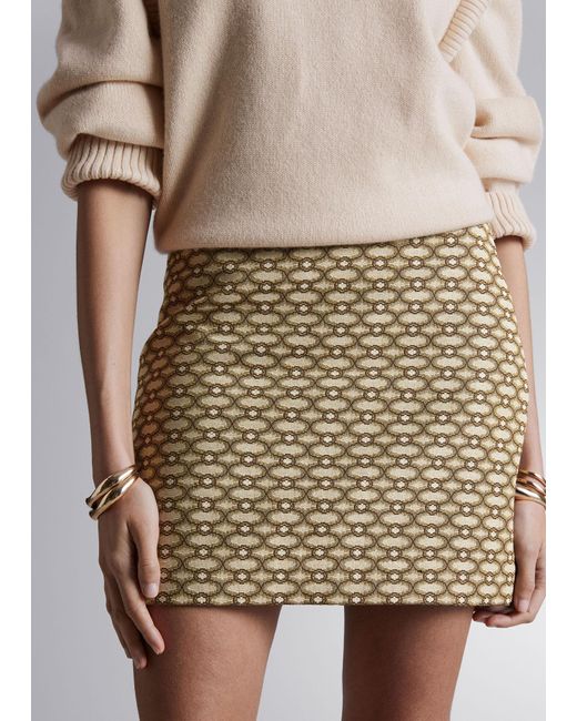 & Other Stories Natural Textured Mini Skirt