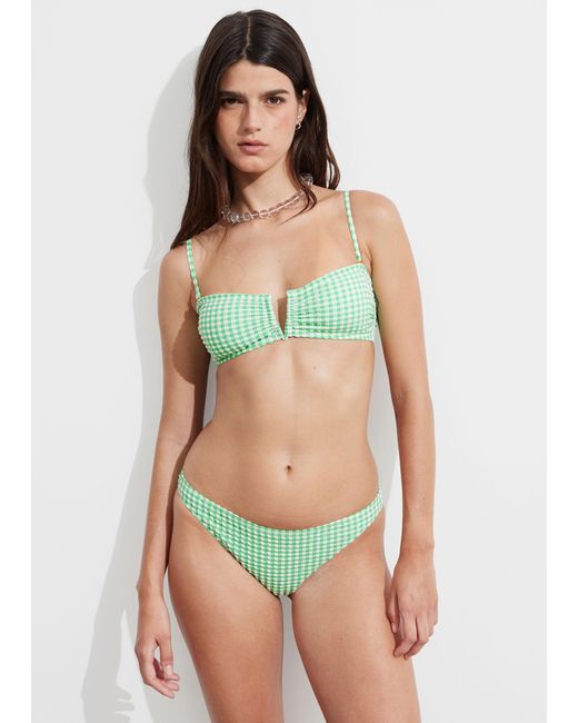 & Other Stories Green Bandeau Bikini Top