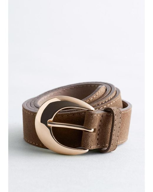 & Other Stories White Classic Croco-leather Belt
