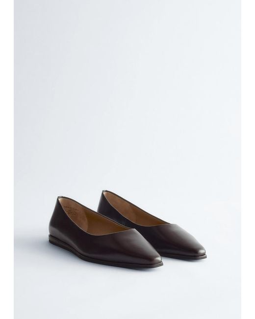 & Other Stories Black Leather Ballet Flats