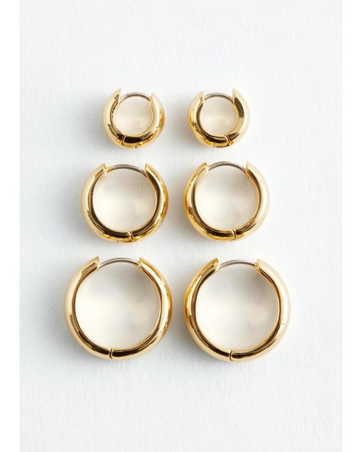 & Other Stories Black Chunky Hoop Set