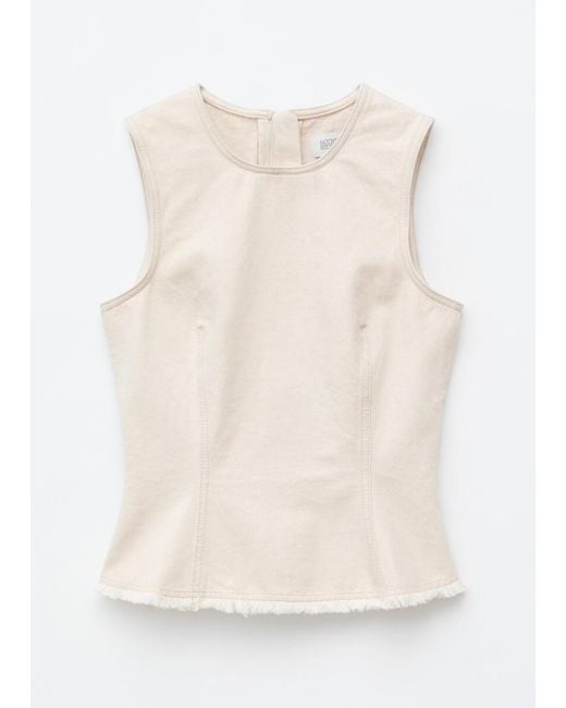 & Other Stories White Raw-Edge Sleeveless Top