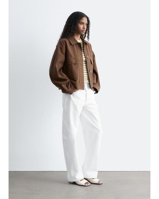 & Other Stories Brown Cotton Utility Jacket