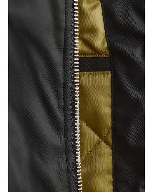 & Other Stories Black Cropped Bomber Jacket