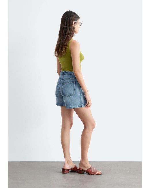 & Other Stories Blue Relaxed Denim Shorts