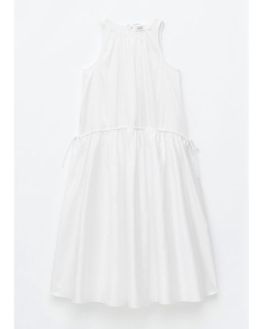 & Other Stories White Gathered Cotton Dress