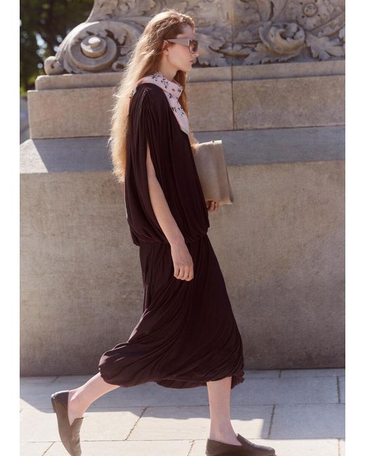 & Other Stories White Twisted Drape Balloon Skirt
