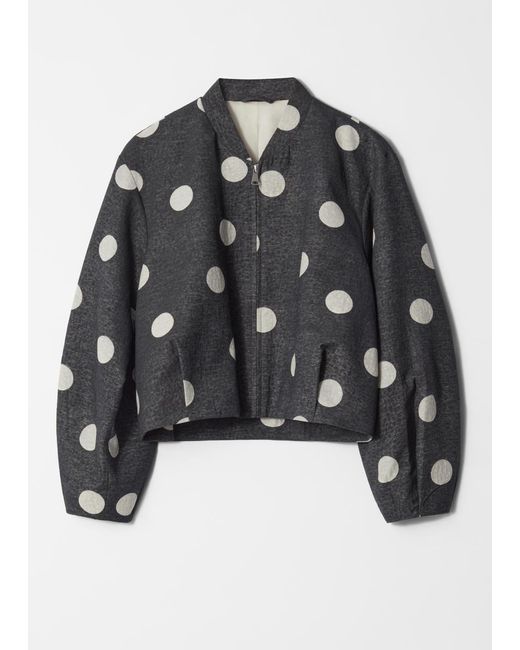 & Other Stories Black Boxy Bomber Jacket