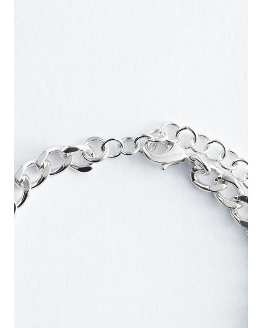 & Other Stories Blue Curb Chain Charm Bracelet