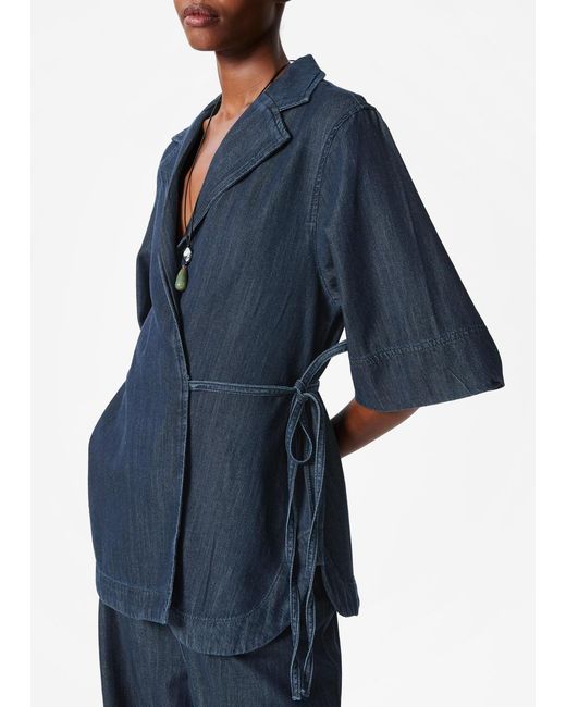 & Other Stories Blue Denim Wrap Shirt