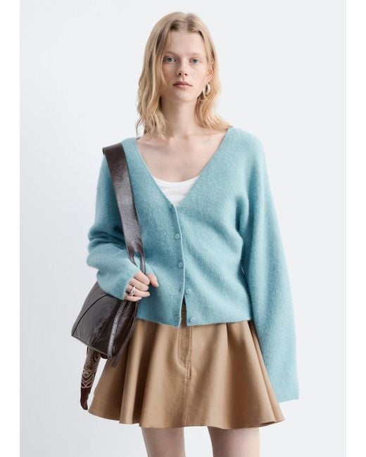 & Other Stories Blue Alpaca-Blend Cardigan