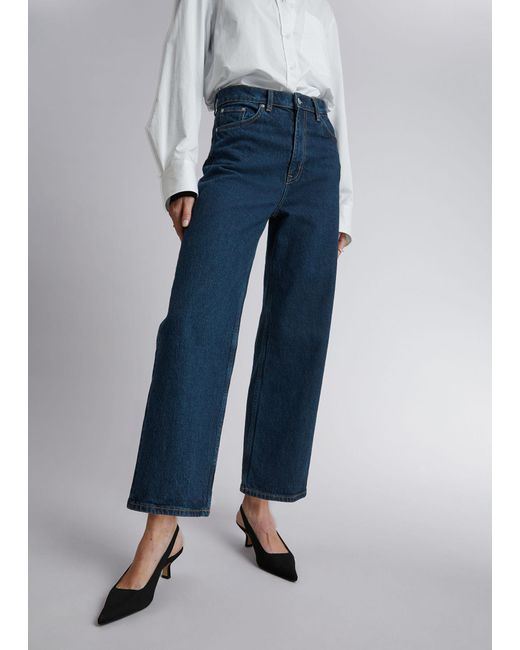 & Other Stories Blue Wide Cropped Jeans