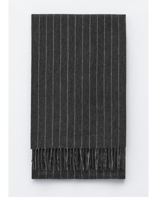 & Other Stories Gray Cashmere-Blend Fringed Blanket Scarf