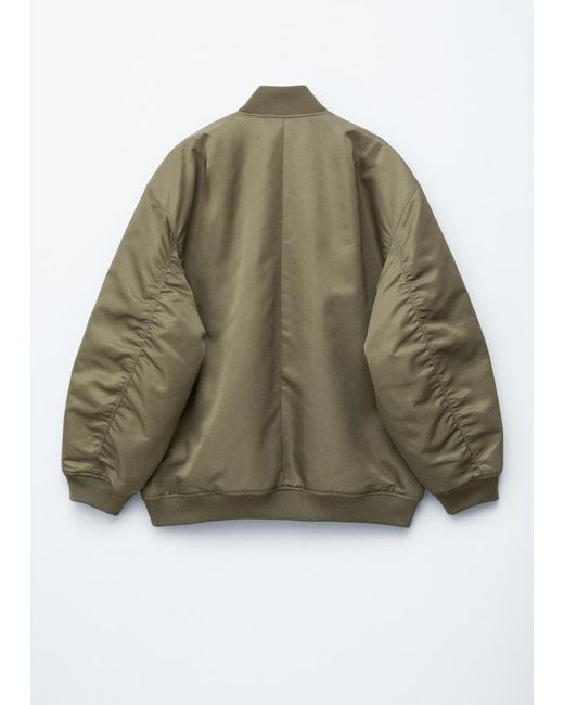 & Other Stories Blue Long Bomber Jacket