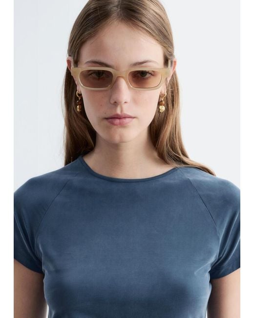 & Other Stories Blue Fitted Raglan T-Shirt