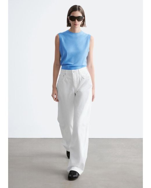 & Other Stories White Barrel-Leg Jeans