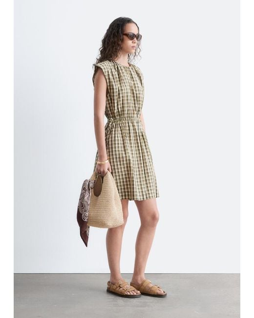 & Other Stories White Drawstring Waist Sleeveless Dress