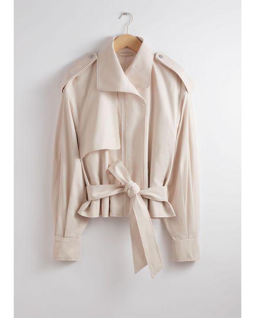 & Other Stories Natural Oversized Belted Jacket