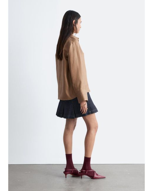 & Other Stories Blue Relaxed Silk Shirt